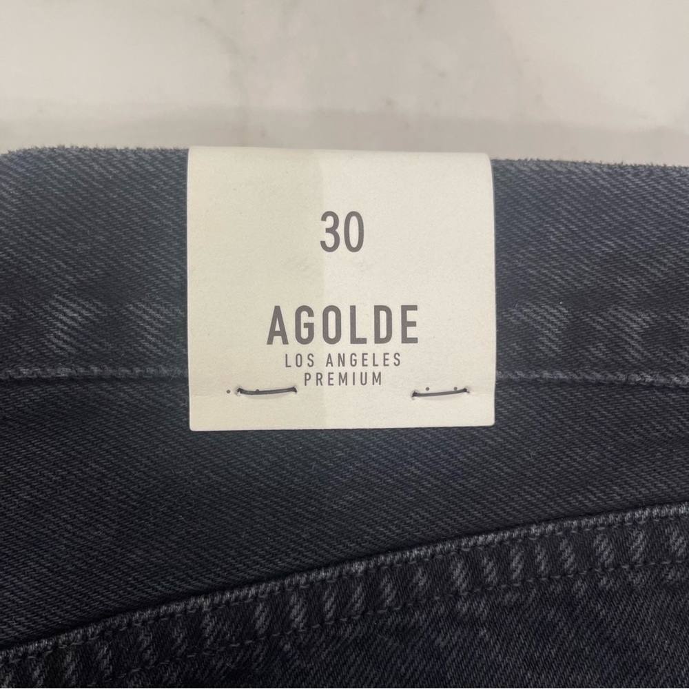 NWT Agolde Quinn Hi Rise black distressed mini skirt - Picture 11 of 14